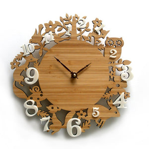 3D Wall Clock with Birds