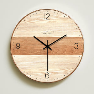 Modern Minimalist Wall Clock Living Room Wooden Wall Clock Nordic Quartz Wall Watch Hanging Creative Home Decor Silent 16 inch