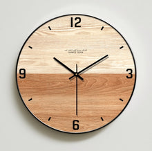 Load image into Gallery viewer, Modern Minimalist Wall Clock Living Room Wooden Wall Clock Nordic Quartz Wall Watch Hanging Creative Home Decor Silent 16 inch