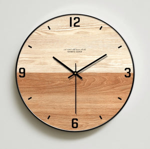 Modern Minimalist Wall Clock Living Room Wooden Wall Clock Nordic Quartz Wall Watch Hanging Creative Home Decor Silent 16 inch