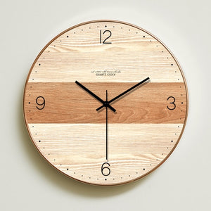 Modern Minimalist Wall Clock Living Room Wooden Wall Clock Nordic Quartz Wall Watch Hanging Creative Home Decor Silent 16 inch