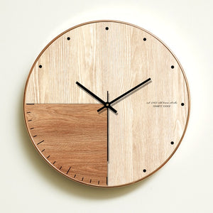 Modern Minimalist Wall Clock Living Room Wooden Wall Clock Nordic Quartz Wall Watch Hanging Creative Home Decor Silent 16 inch