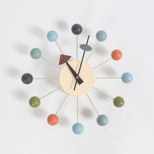 Wooden Balls Wall Clock-